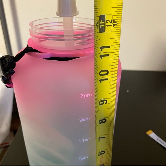 Fidus Gallon 128 oz Motivational Water Bottle Pink To Teal‎ With Paracord - Picture 14 of 16